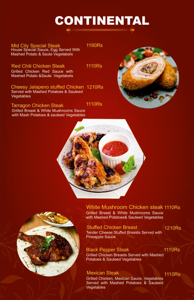 MidCityHotel Vehari menu