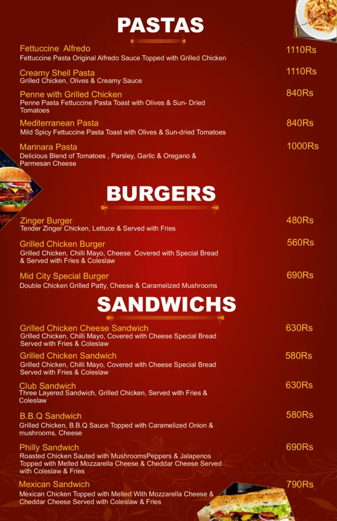 MidCityHotel Vehari menu